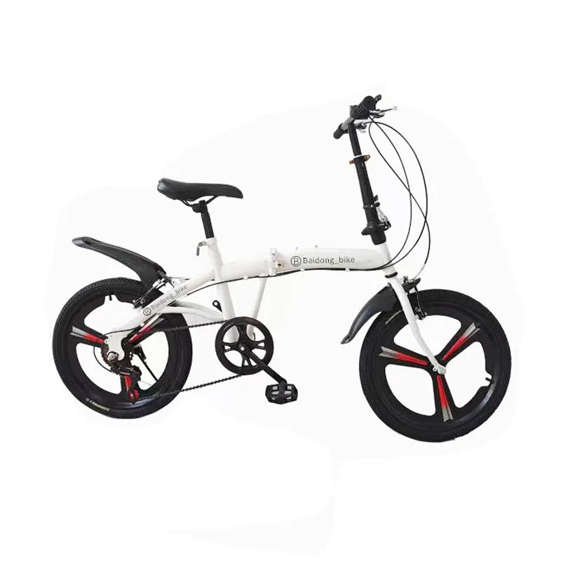20 Inch Folding Bike Foldable 7 Speed Compact Portable Urban Commuter Bicycle Gift Road Adult Women Trifold Fixed Complete
