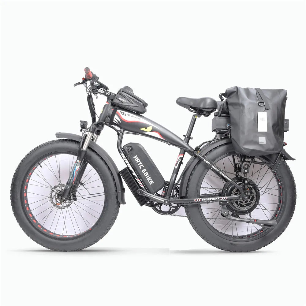 26inch Fat Tire e-Bike﻿﻿ 48v1500w High power rear drive motor 50ah Dual lithium battery long range Mobility aid snow tyre e-bike