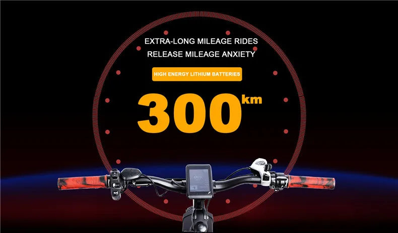 26inch Fat Tire e-Bike﻿﻿ 48v1500w High power rear drive motor 50ah Dual lithium battery long range Mobility aid snow tyre e-bike