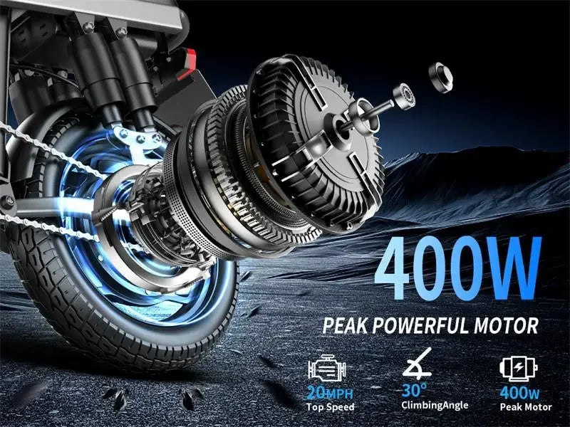 E-bike, multiple configuration options 400W motor 48V 30AH capacity, worry-free, safe and comfortable electric bicycle