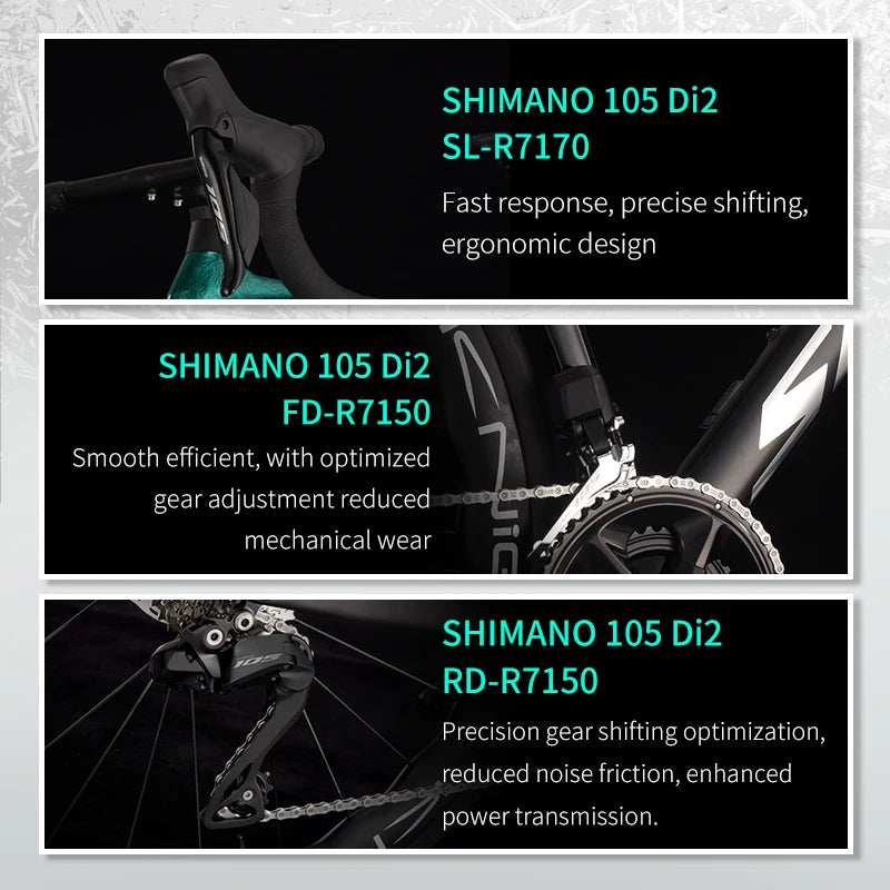 SAVA SLR7 High-End Full Carbon Fiber Road Bike with SHIMAN0 7170 DI2 Kit Competition-Class Road Bike Race Bike