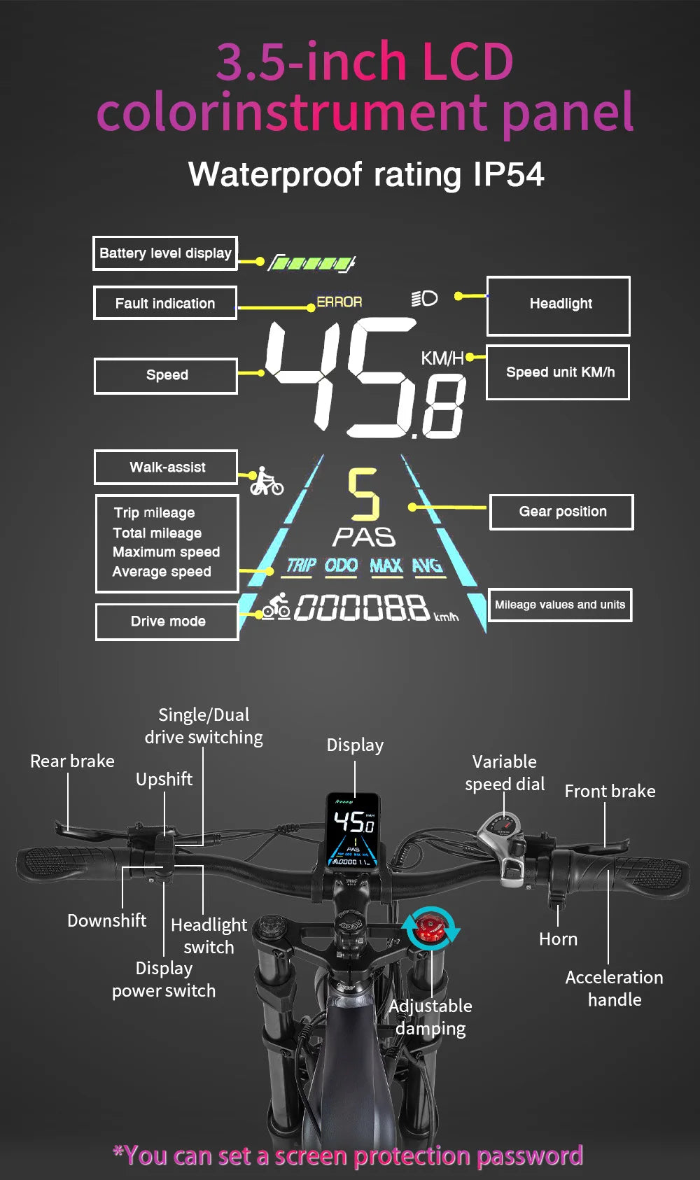 Nathaniel SYR09 Electric Bike 2000W Dual Motor,26*4.0 Fat Tire Integrated Wheel,48V20Ah,55KM/H,All-Terrain Outdoor Sports E-bike