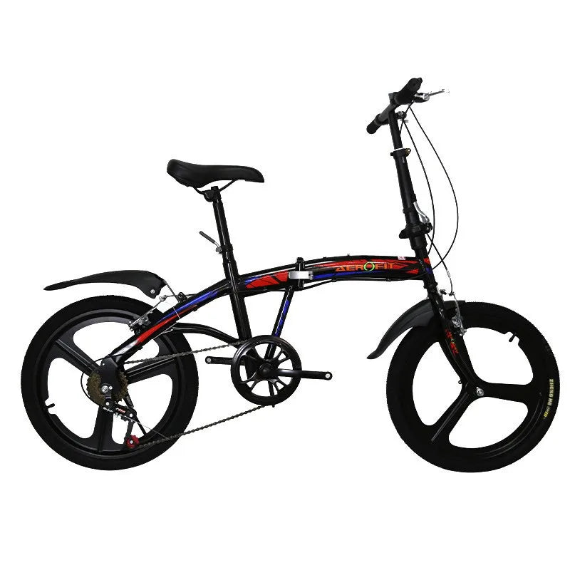 20 Inch Folding Bike Foldable 7 Speed Compact Portable Urban Commuter Bicycle Gift Road Adult Women Trifold Fixed Complete