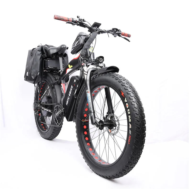 26inch Fat Tire e-Bike﻿﻿ 48v1500w High power rear drive motor 50ah Dual lithium battery long range Mobility aid snow tyre e-bike