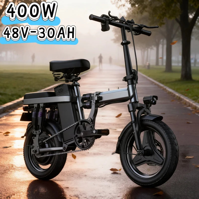 E-bike, multiple configuration options 400W motor 48V 30AH capacity, worry-free, safe and comfortable electric bicycle