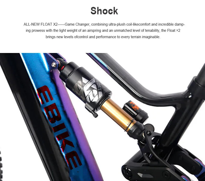 29inch high-end all-terrain electric mountain bike slow down soft tail dual shock emtb 12speed bafang mid motor off-road ebike