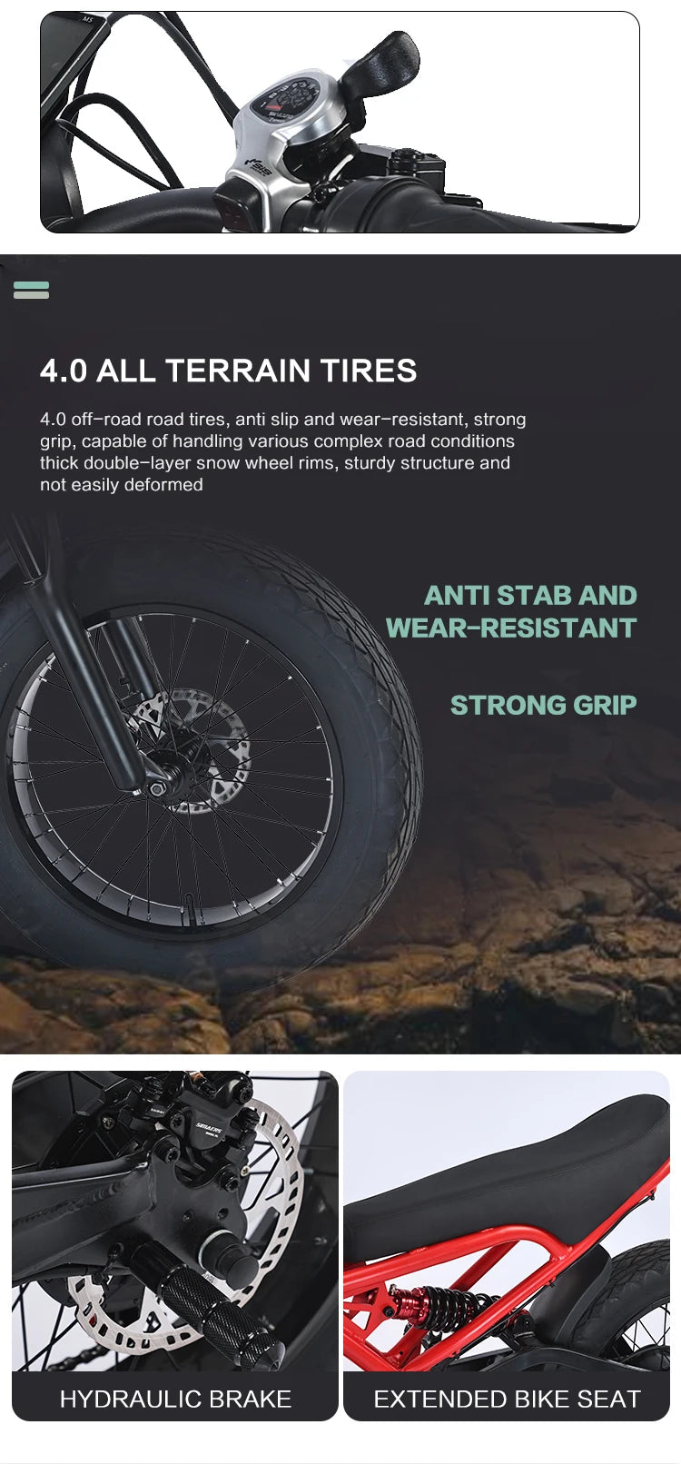 Electric Bike Fatbike 45km/h Aluminum Alloy Bicycle Fat Tire E-bike Urban Adult 750w 20inch 48V Fast Charge E-bike