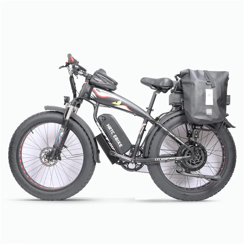 26inch Fat Tire e-Bike﻿﻿ 48v1500w High power rear drive motor 50ah Dual lithium battery long range Mobility aid snow tyre e-bike