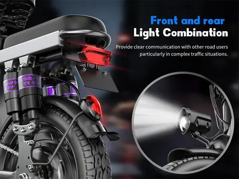 E-bike, multiple configuration options 400W motor 48V 30AH capacity, worry-free, safe and comfortable electric bicycle