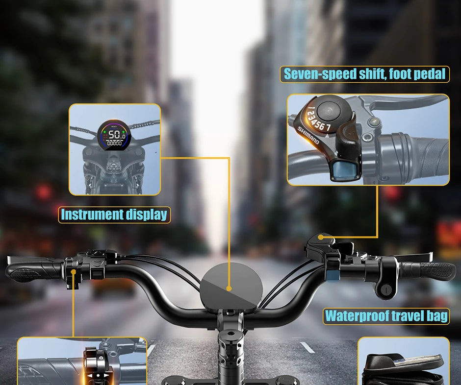 QS7 electric bicycle 1500W brushless motor 60Ah performance E-bike battery single rider off-road motorcycle performance