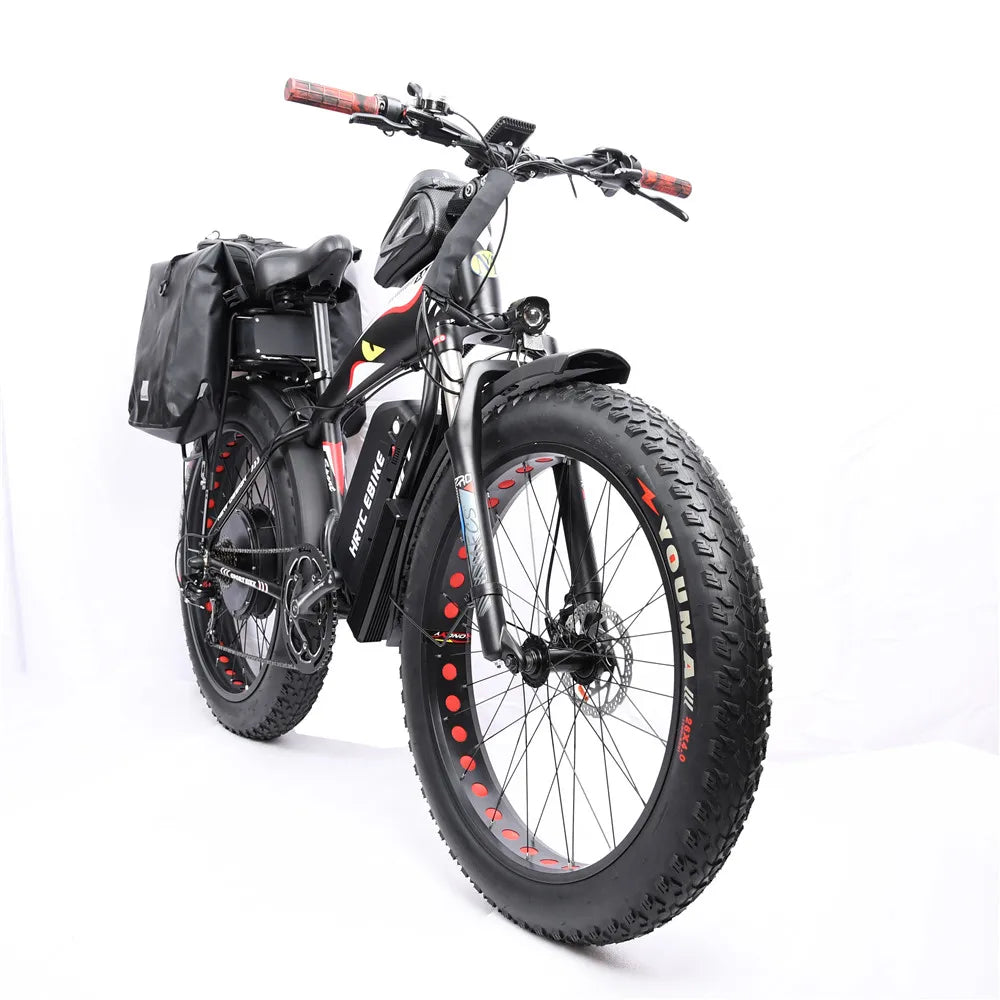 26inch Fat Tire e-Bike﻿﻿ 48v1500w High power rear drive motor 50ah Dual lithium battery long range Mobility aid snow tyre e-bike