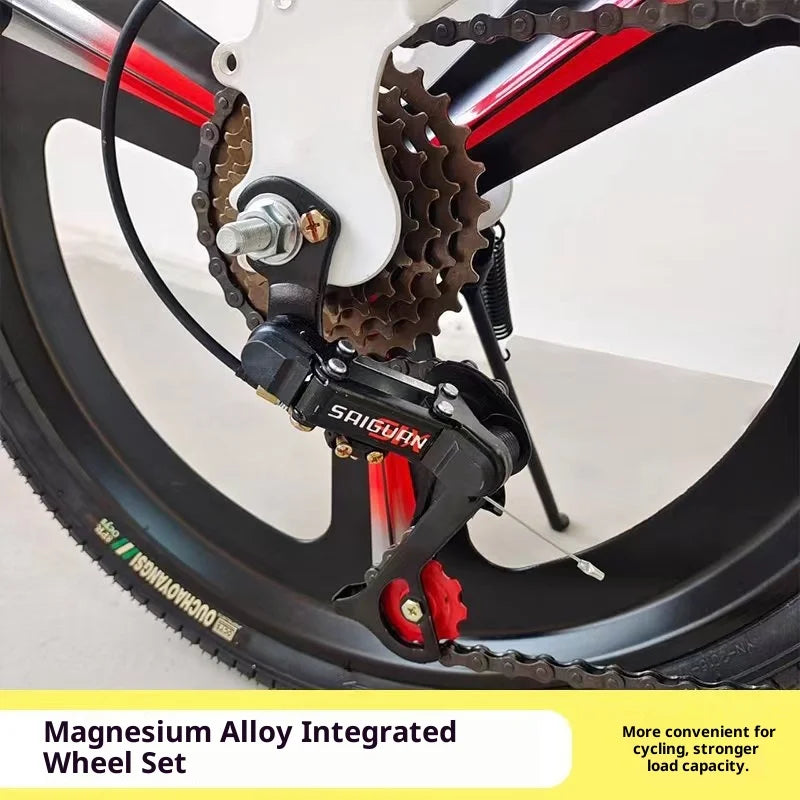 20 Inch Folding Bike Foldable 7 Speed Compact Portable Urban Commuter Bicycle Gift Road Adult Women Trifold Fixed Complete