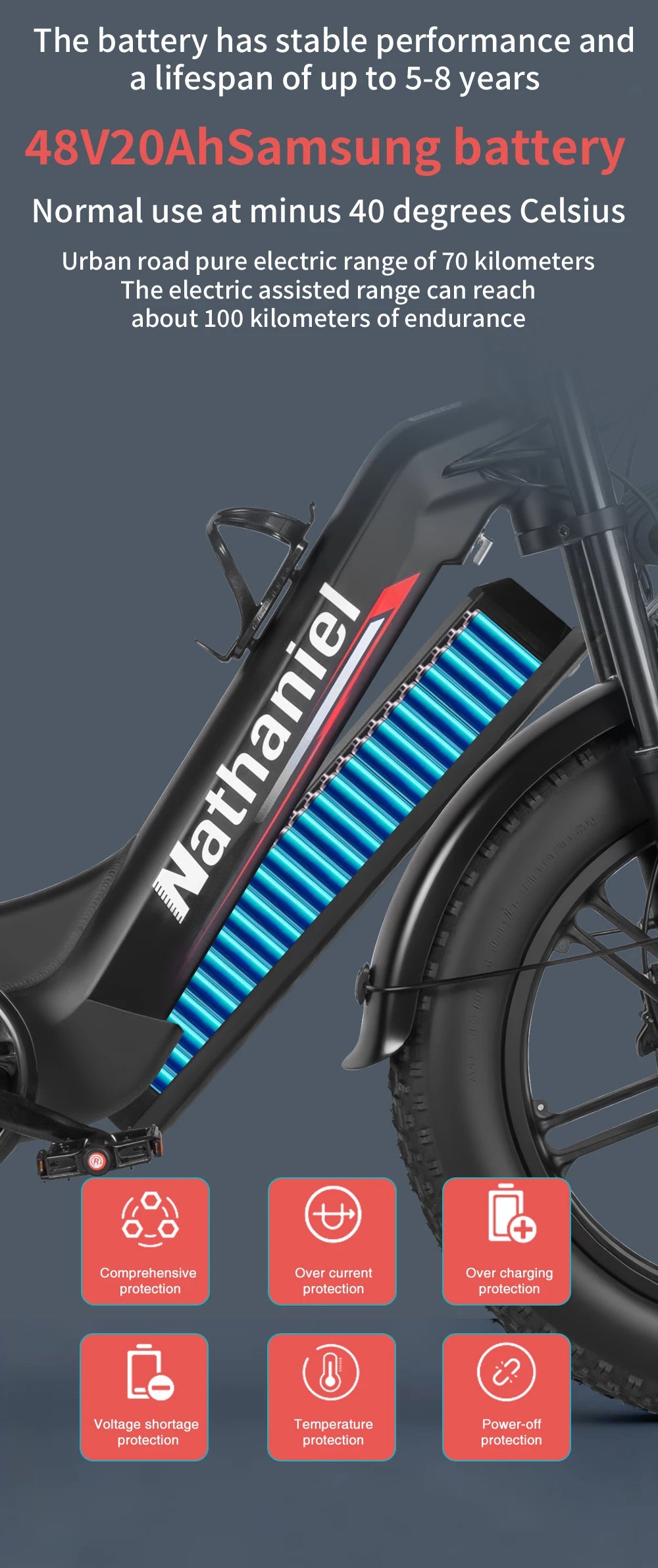 Dual Drive Integrated Wheel E-Bike 2000W 20x4.0 Tire 48V20AH for Urban Commuting & Off-Road Snow/Sand