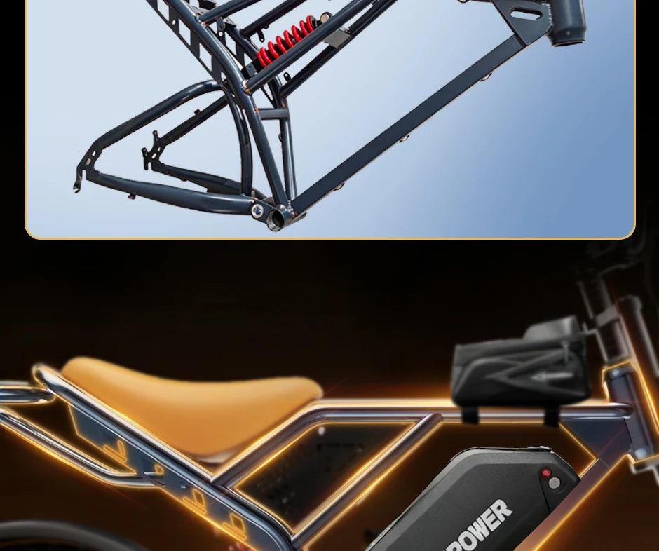 QS7 electric bicycle 1500W brushless motor 60Ah performance E-bike battery single rider off-road motorcycle performance