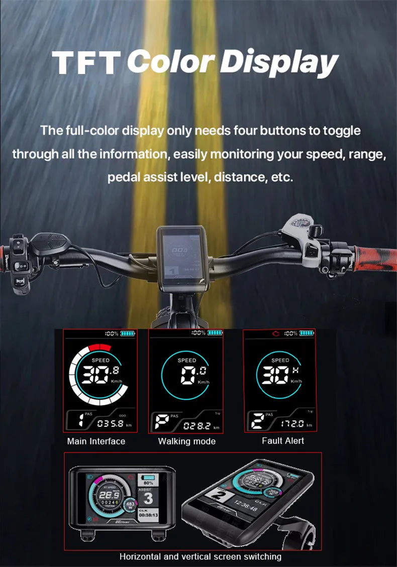 26inch Fat Tire e-Bike﻿﻿ 48v1500w High power rear drive motor 50ah Dual lithium battery long range Mobility aid snow tyre e-bike