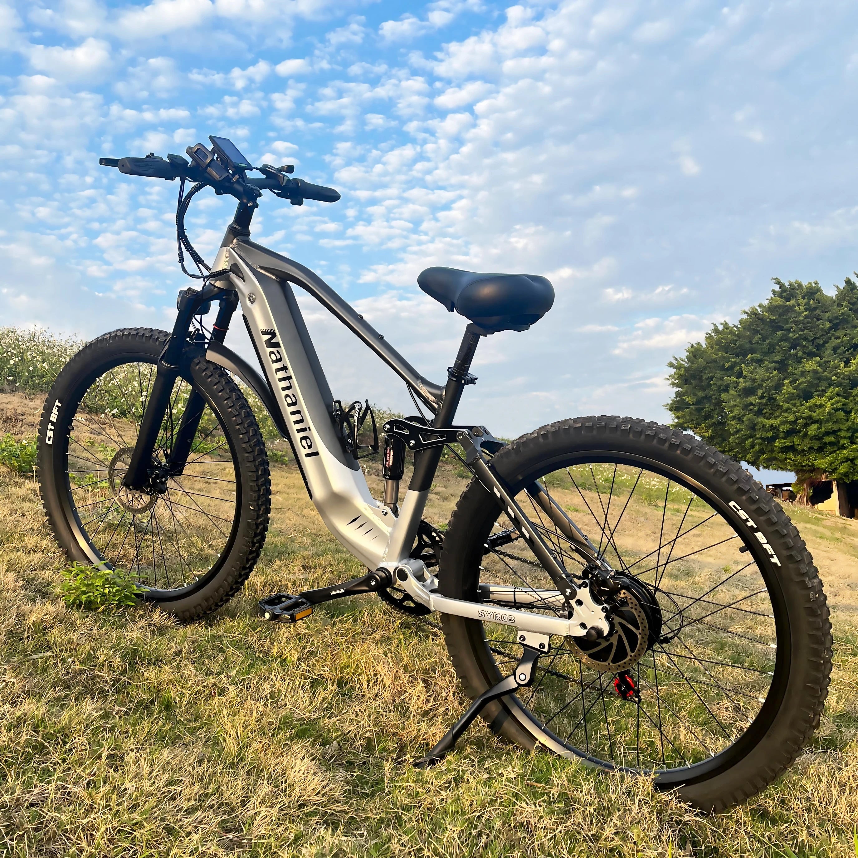 Nathaniel E-Bike,1000W Brushless Motor,27.5"Adult E-Mountain Bike,45Ah large capacity batteries,7 speed,45KM/H,Outdoor Trip Bike