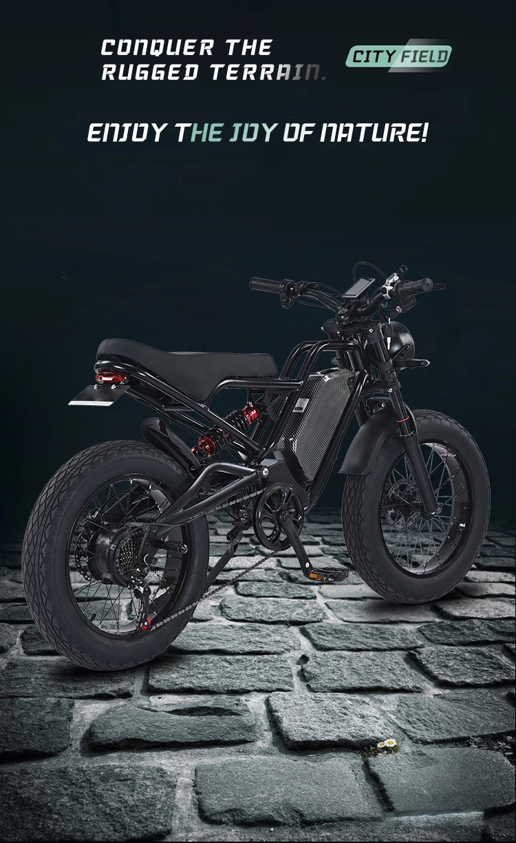 Electric Bike Fatbike 45km/h Aluminum Alloy Bicycle Fat Tire E-bike Urban Adult 750w 20inch 48V Fast Charge E-bike