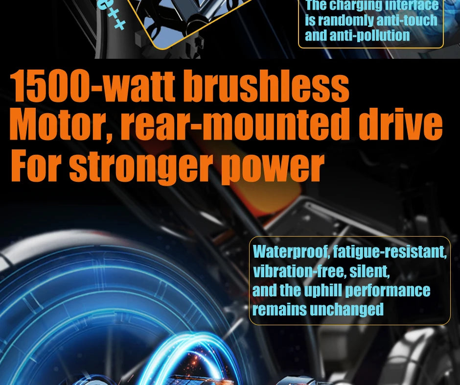 QS7 electric bicycle 1500W brushless motor 60Ah performance E-bike battery single rider off-road motorcycle performance