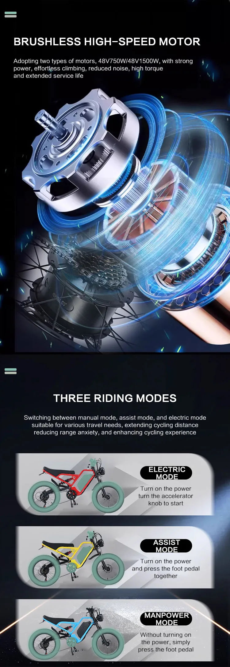 Electric Bike Fatbike 45km/h Aluminum Alloy Bicycle Fat Tire E-bike Urban Adult 750w 20inch 48V Fast Charge E-bike