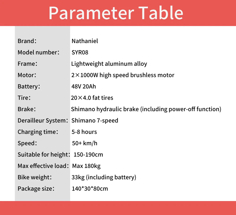 Dual Drive Integrated Wheel E-Bike 2000W 20x4.0 Tire 48V20AH for Urban Commuting & Off-Road Snow/Sand